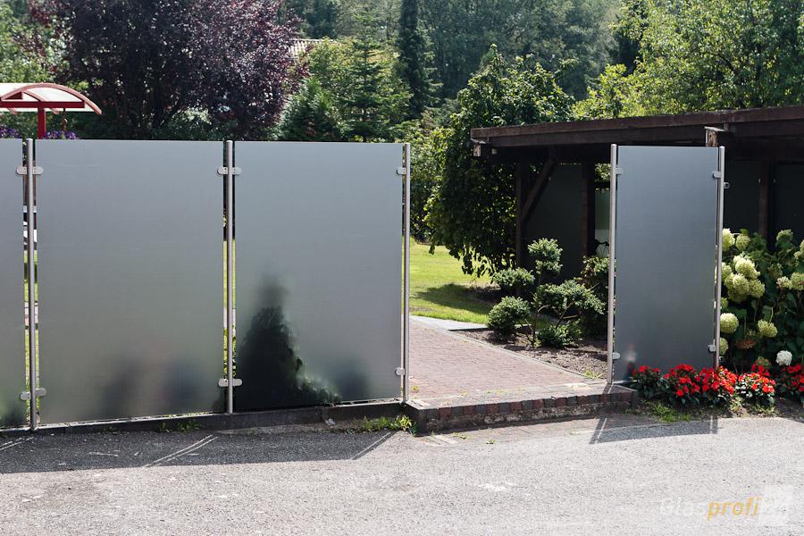 Glaszaun Transvent als Sichtschutz im Garten GLASPROFI24