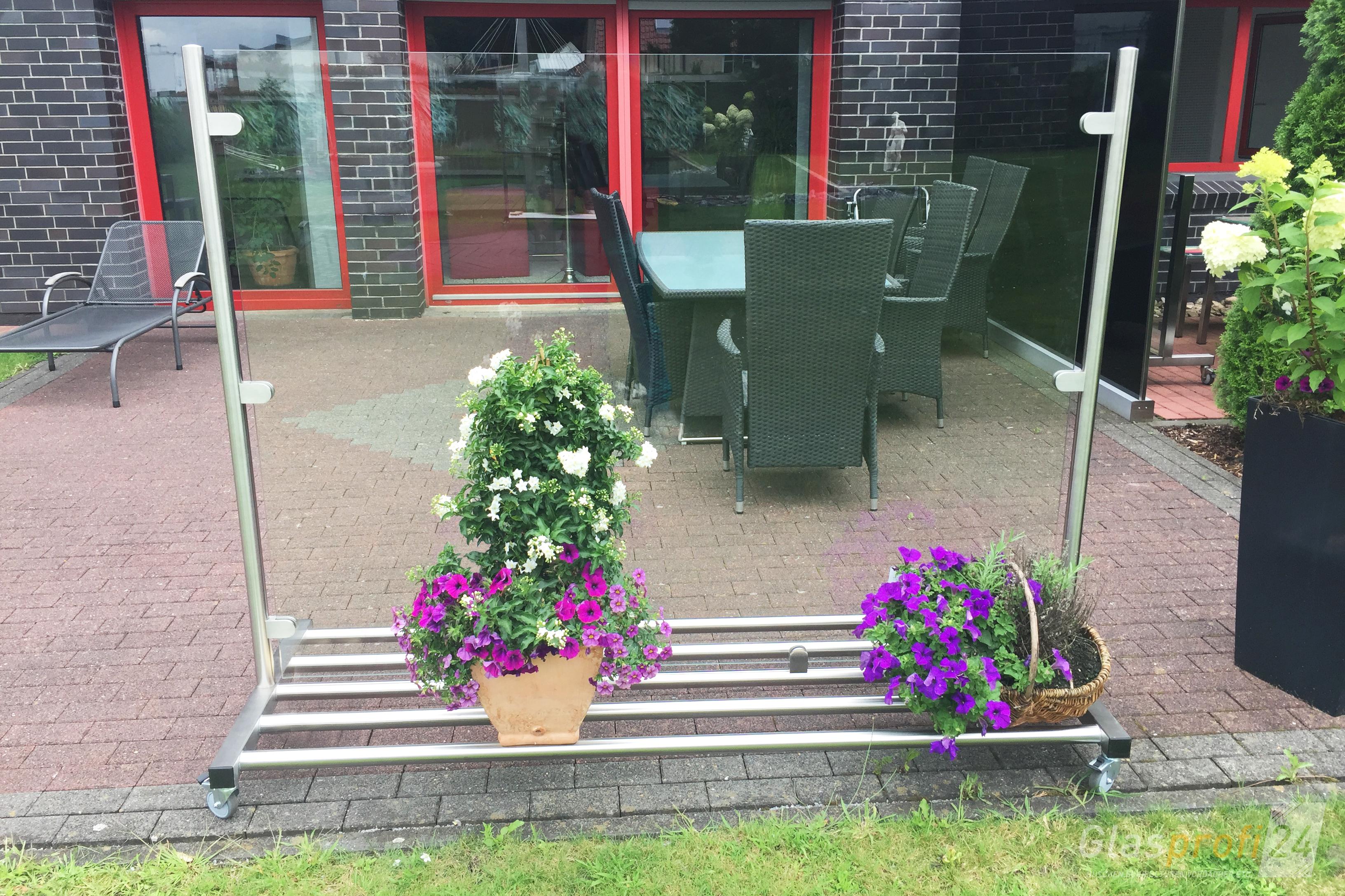 Glas Windschutz auf Rollen GLASPROFI24