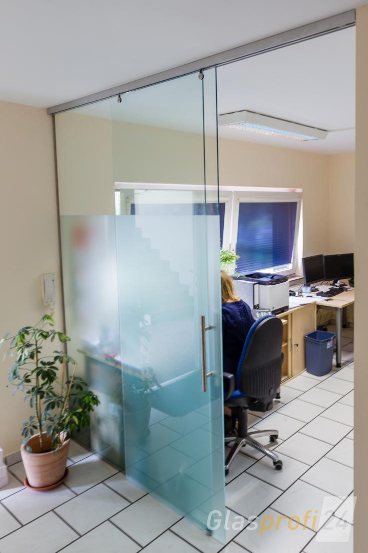 Glasschiebetür mit Alu Beschlag GLASPROFI24