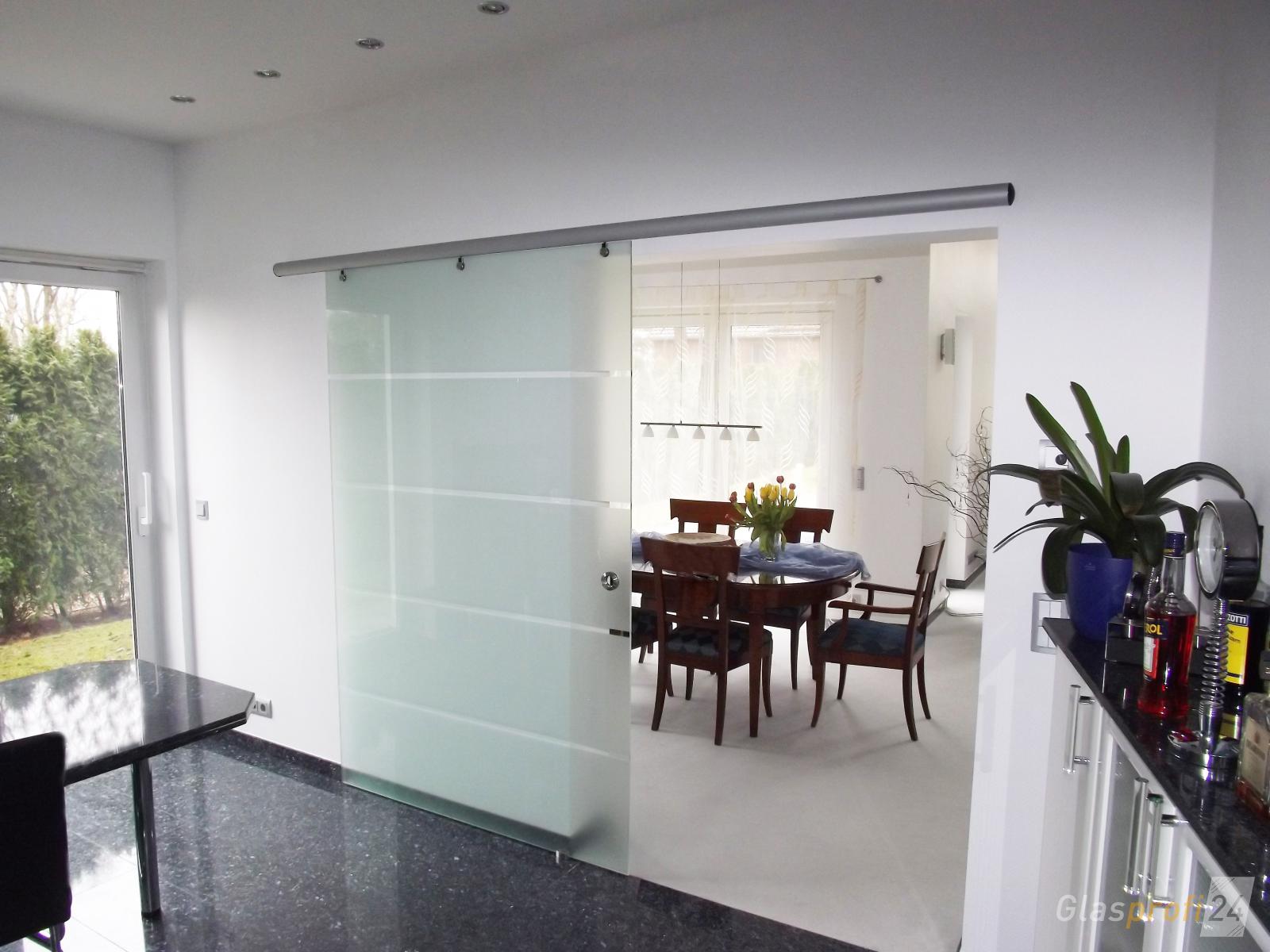 Glasschiebetür mit Alu-Beschlag | GLASPROFI24