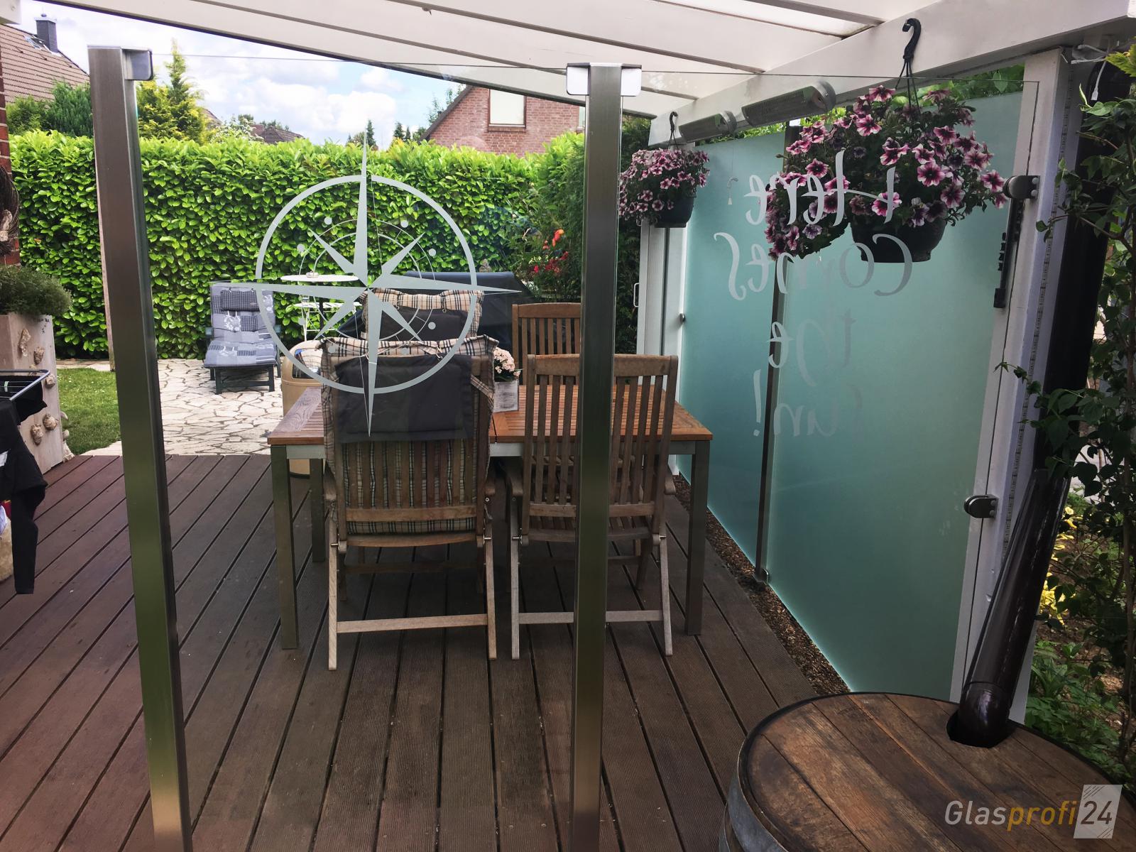 Glaszaun für Wind- und Sichtschutz | GLASPROFI24