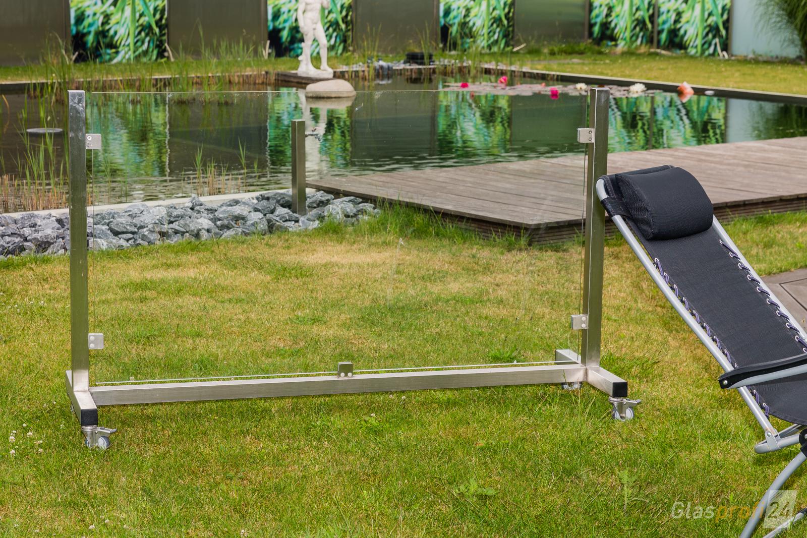Glas Windschutz auf Rollen GLASPROFI24