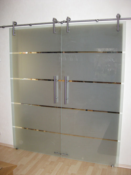 {Duschabtrennung glas schiebetür
62} Glasschiebetür mit Edelstahl-Beschlag Glasschiebetüren | GLASPROFI24 | {Duschabtrennung glas schiebetür
62}
