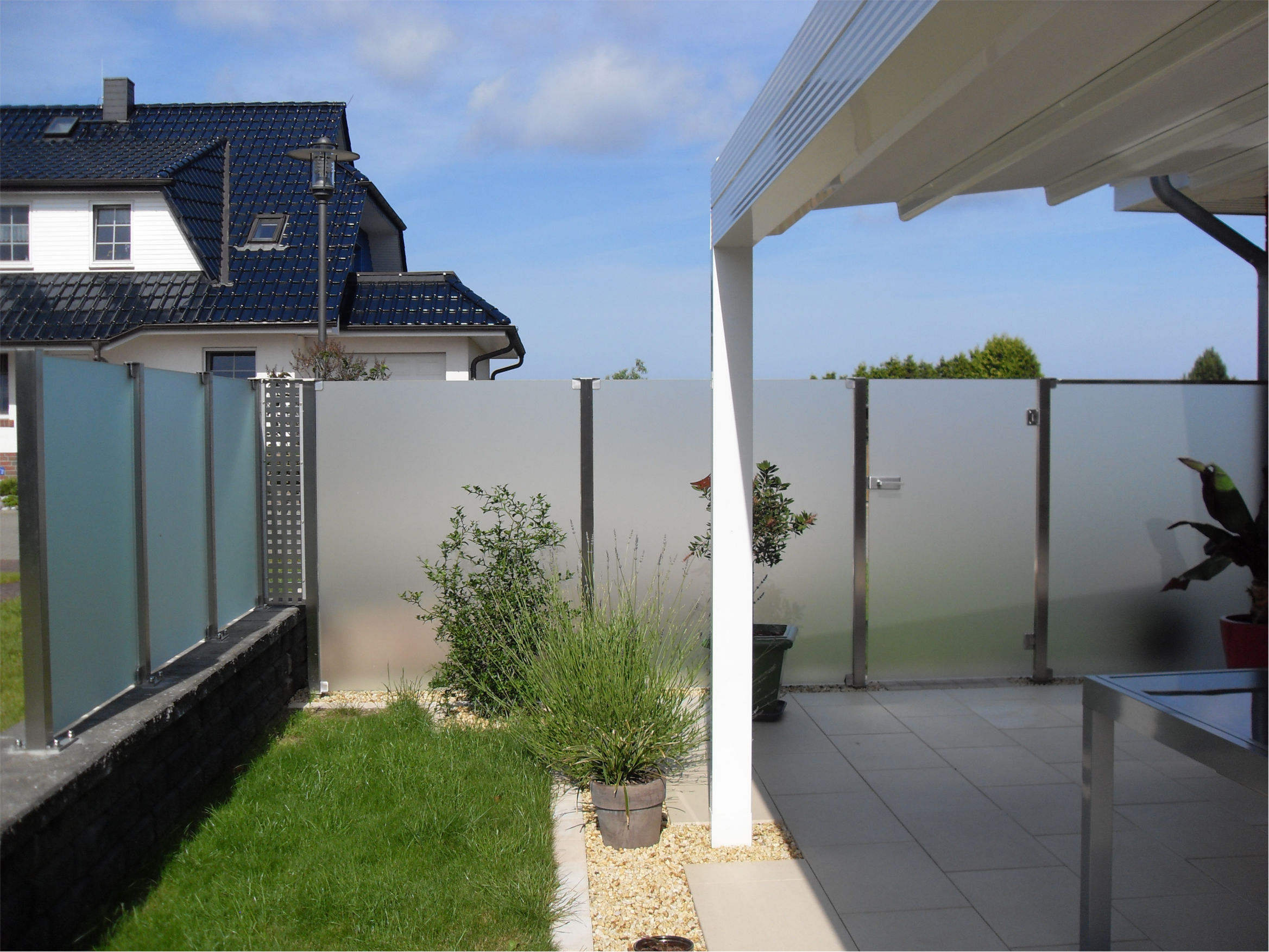 Glaszaun für Wind und Sichtschutz GLASPROFI24