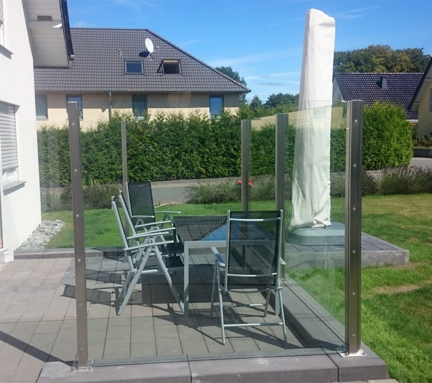 Windschutz für die Terrasse GLASPROFI24