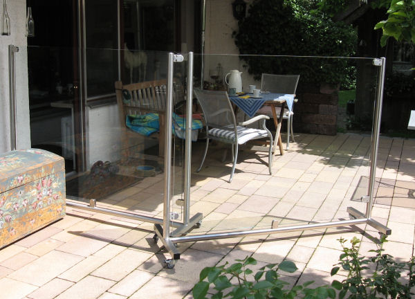 Glas Windschutz auf Rollen GLASPROFI24