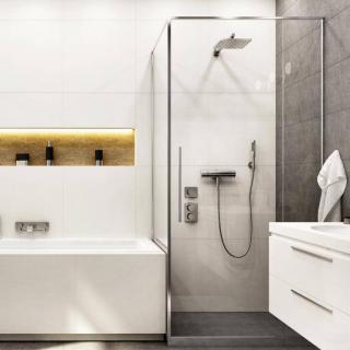 Badewanne Mit Anschluss An Glasdusche