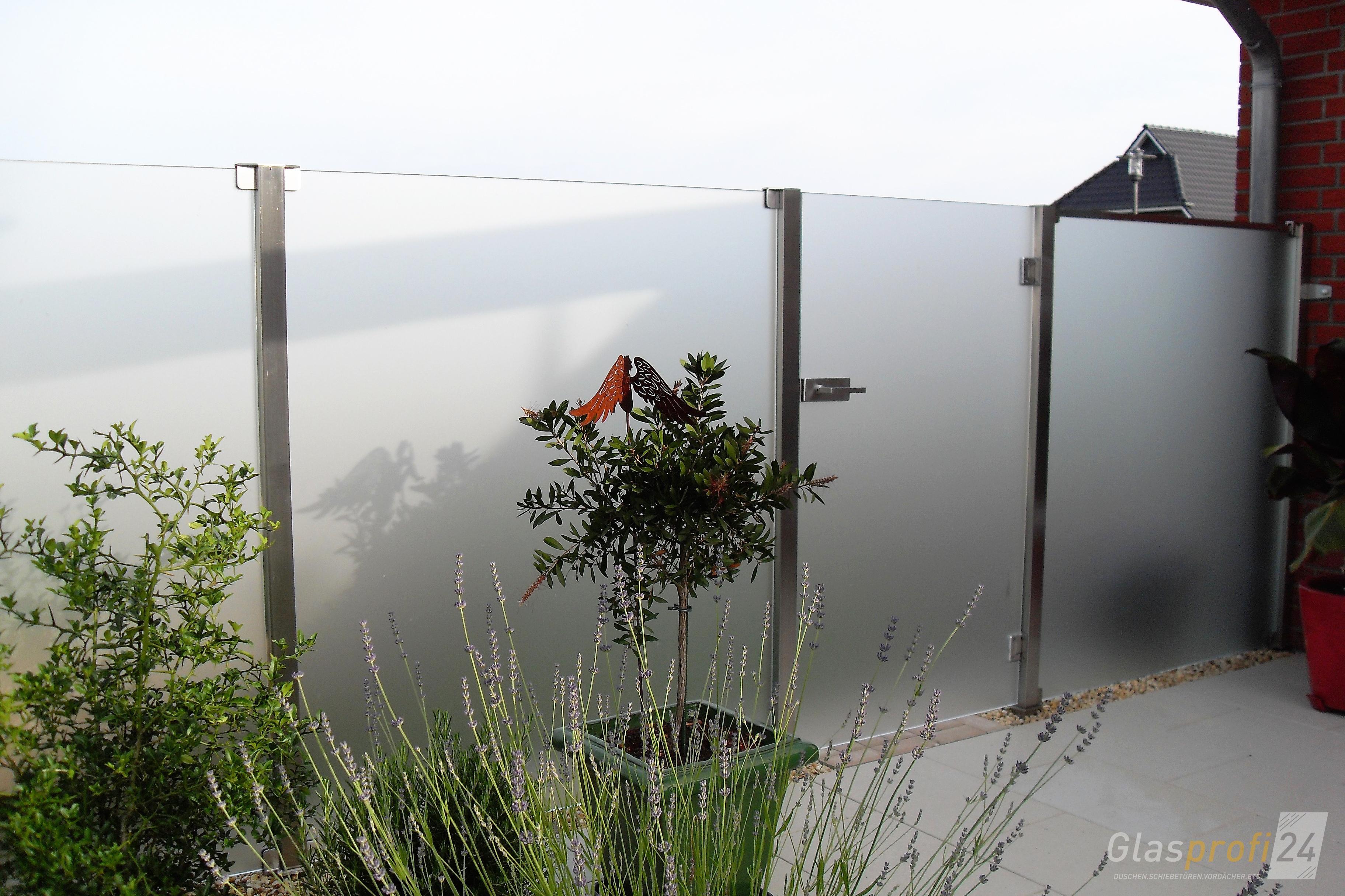 sichtschutz glas edelstahl, glaszaun für wind- und sichtschutz | glasprofi24, Design ideen