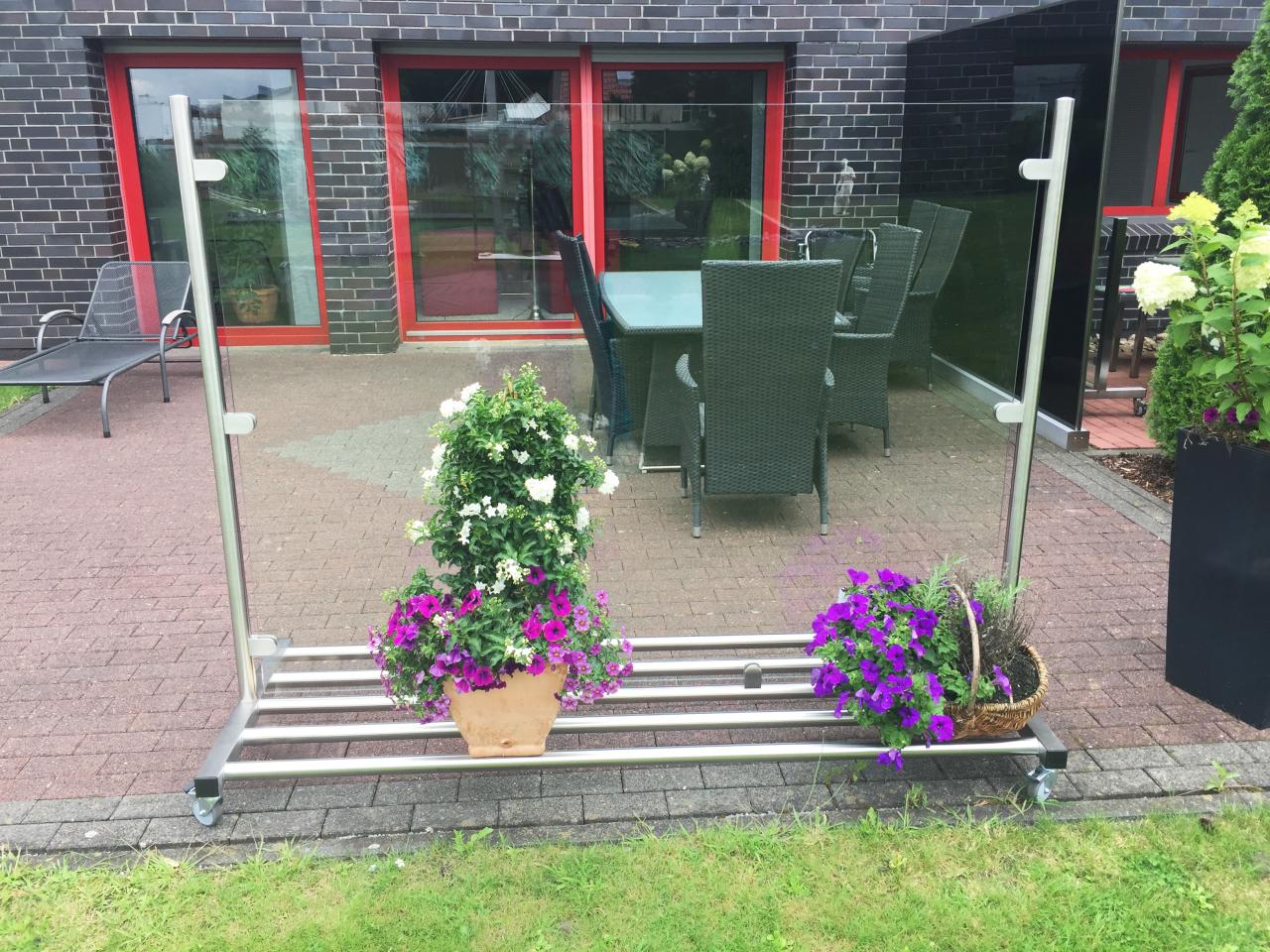 Glas Windschutz auf Rollen GLASPROFI24