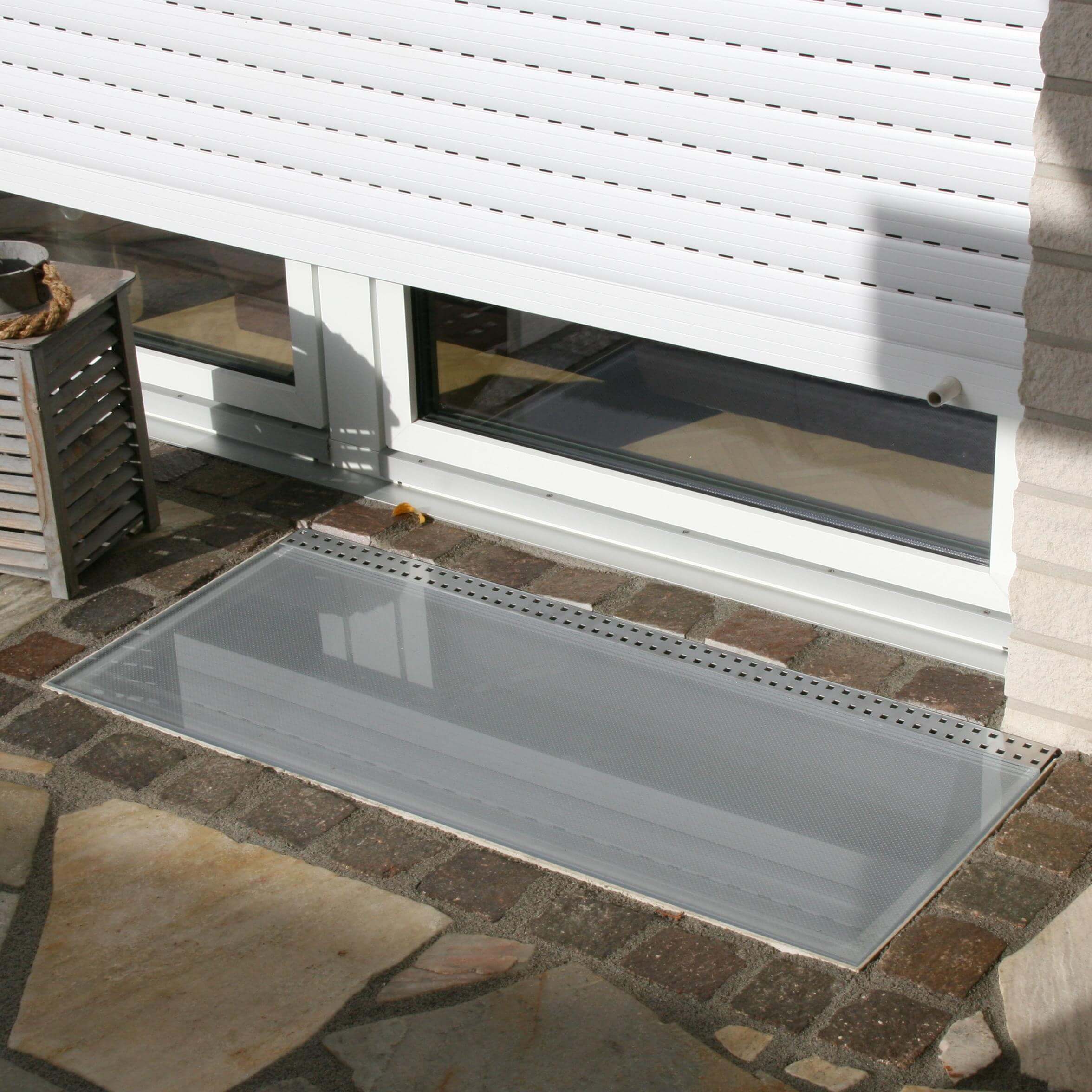 Begehbarer Glasboden Terrasse mit Motivglas