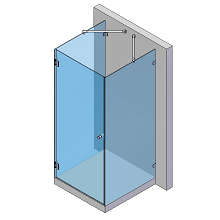 U-form-dusche mit zwei Festteile und einer Tür