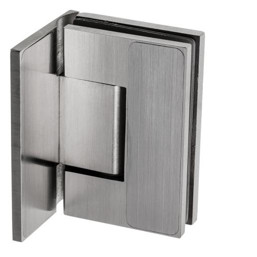 Wand Glas Scharnier mit Pendelschlag edelstahl matt gebürstet
