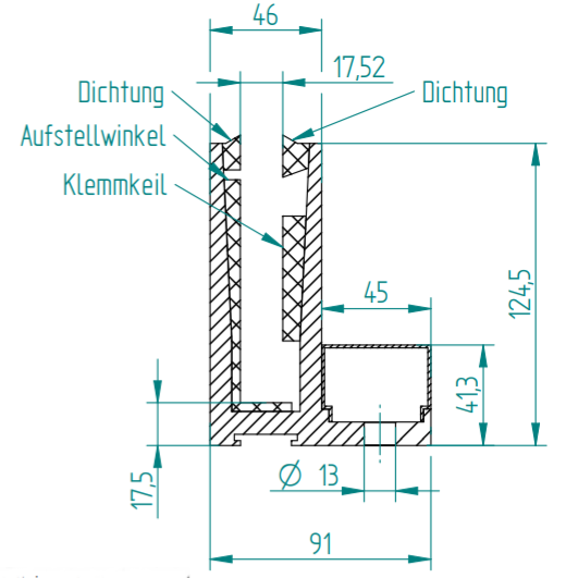 Zeichnung DELGADO mit Maßen
