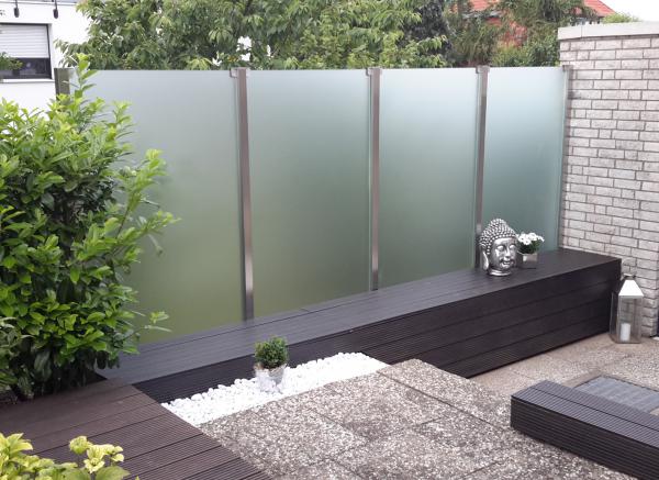Glaszaun für Garten, Terrasse und Balkon GLASPROFI24