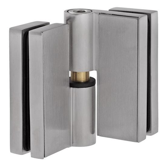 Winkelverbinder Wand Glas 180 Grad mit Abdeckplatte in Hochglanz und matt der Beschlagserie Angular
